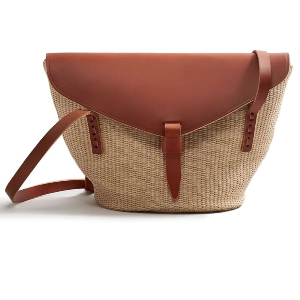 Mango Brown and Tan Shoulder Bag